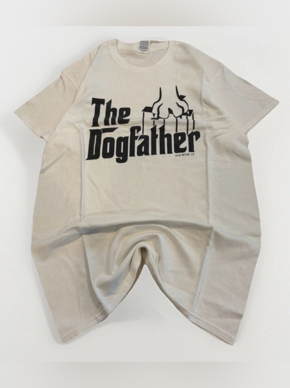 Dogfather Graphic Dog T-Shirt - White Size Medium Parody Godfather Tee